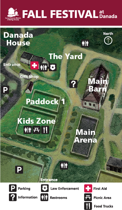 a map showing the location of different Fall Festival activities