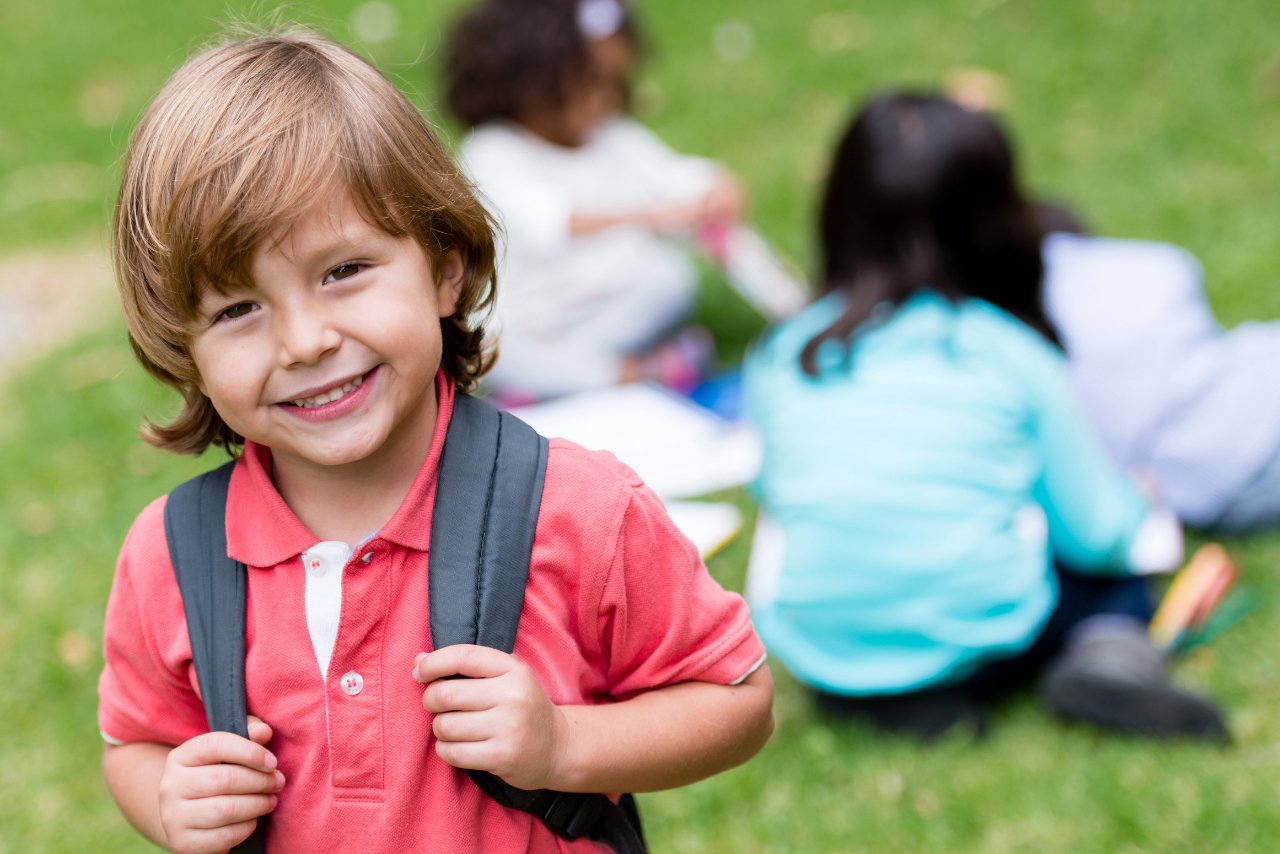 boy with a backpack