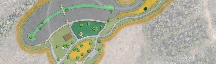 schematic of the future parking lot at Waterfall Glen