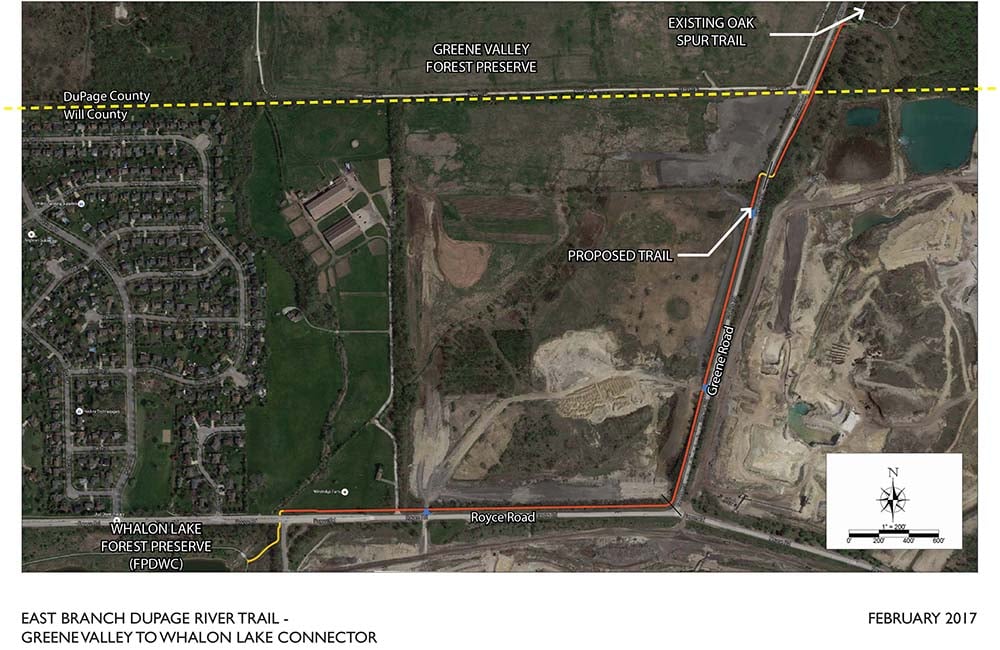 Greene Valley Forest Preserve Map News-Upcoming Projects-Greene Valley To Will County Connector Trail