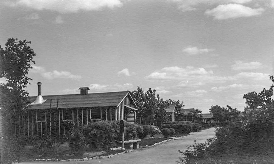 A row of single story buildings hosted the Civilian Conservation Corps' camp.