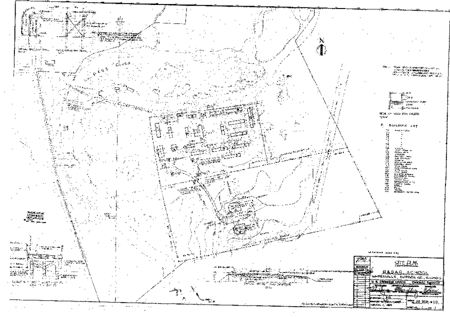 An old, grainy black and white map shows the layout of the radar school.