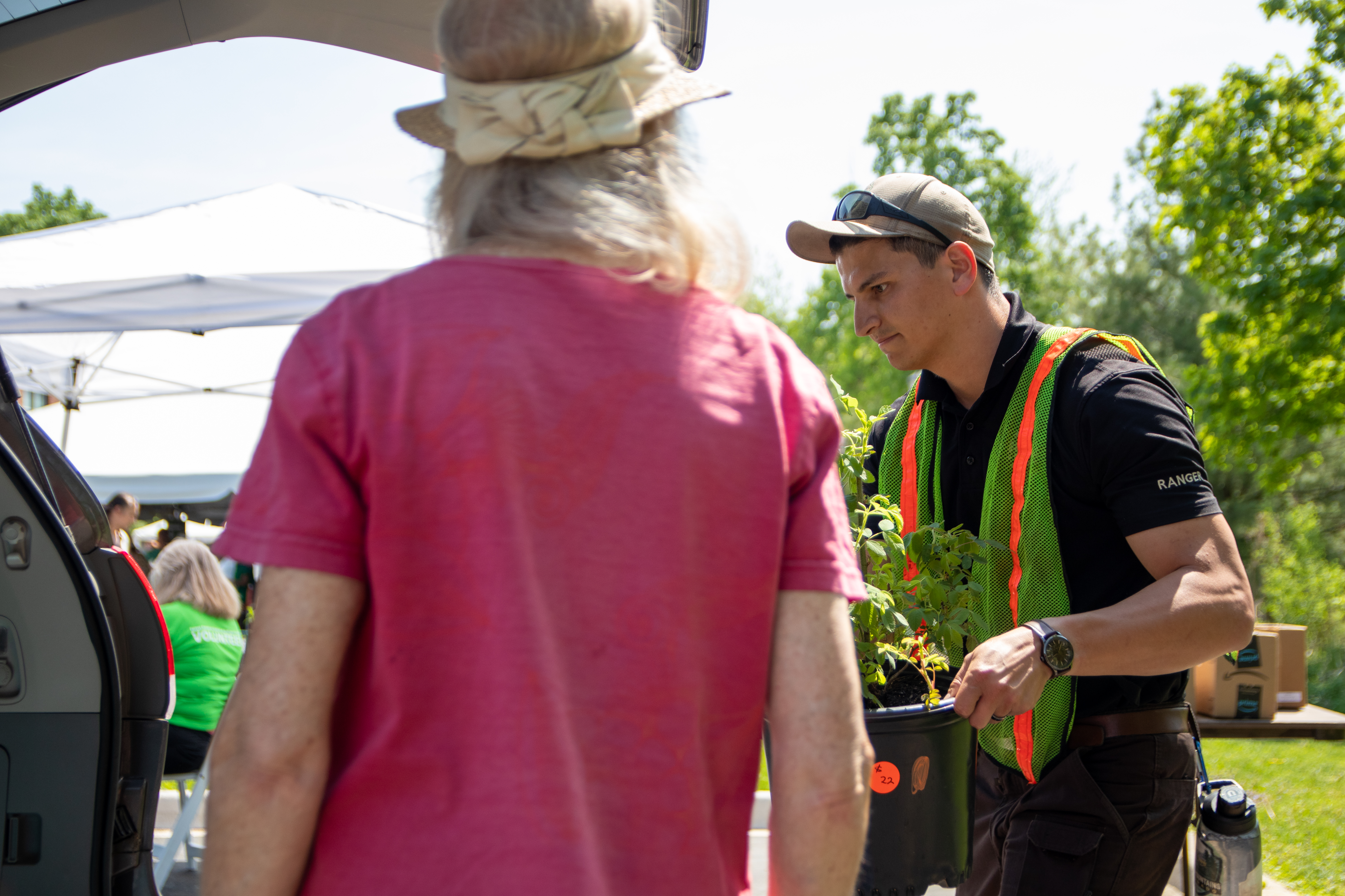 Ranger at native plant sale