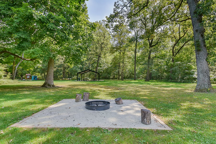 fire pit at Burlington Park