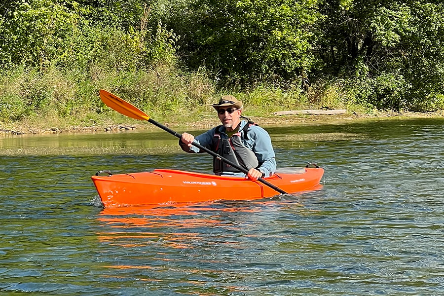 man in a kayak