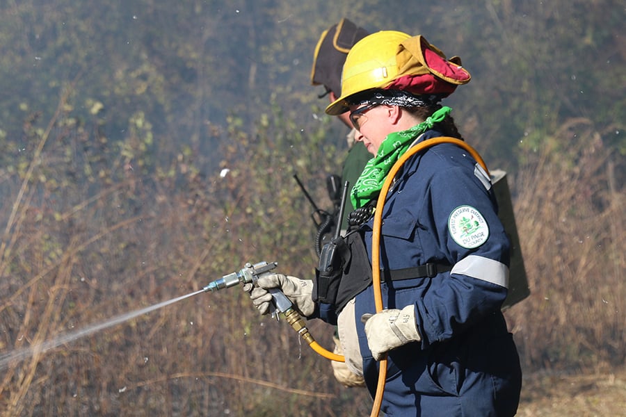 crews conducting a prescription fire