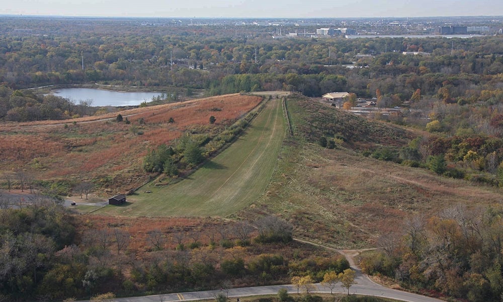 Aerial image of Blackwell landfill site