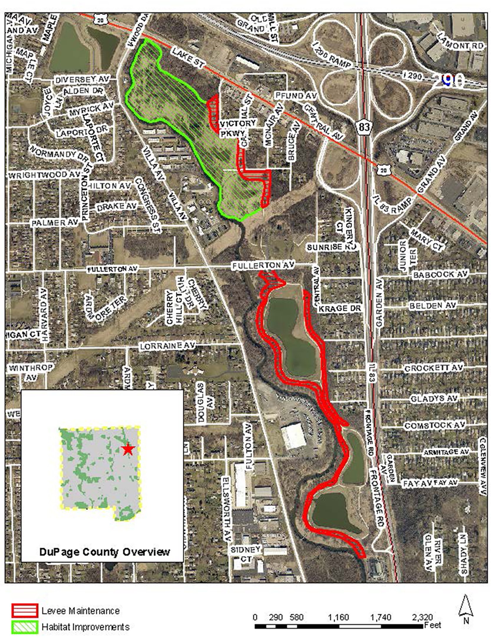 Cricket Creek habitat maintenance map