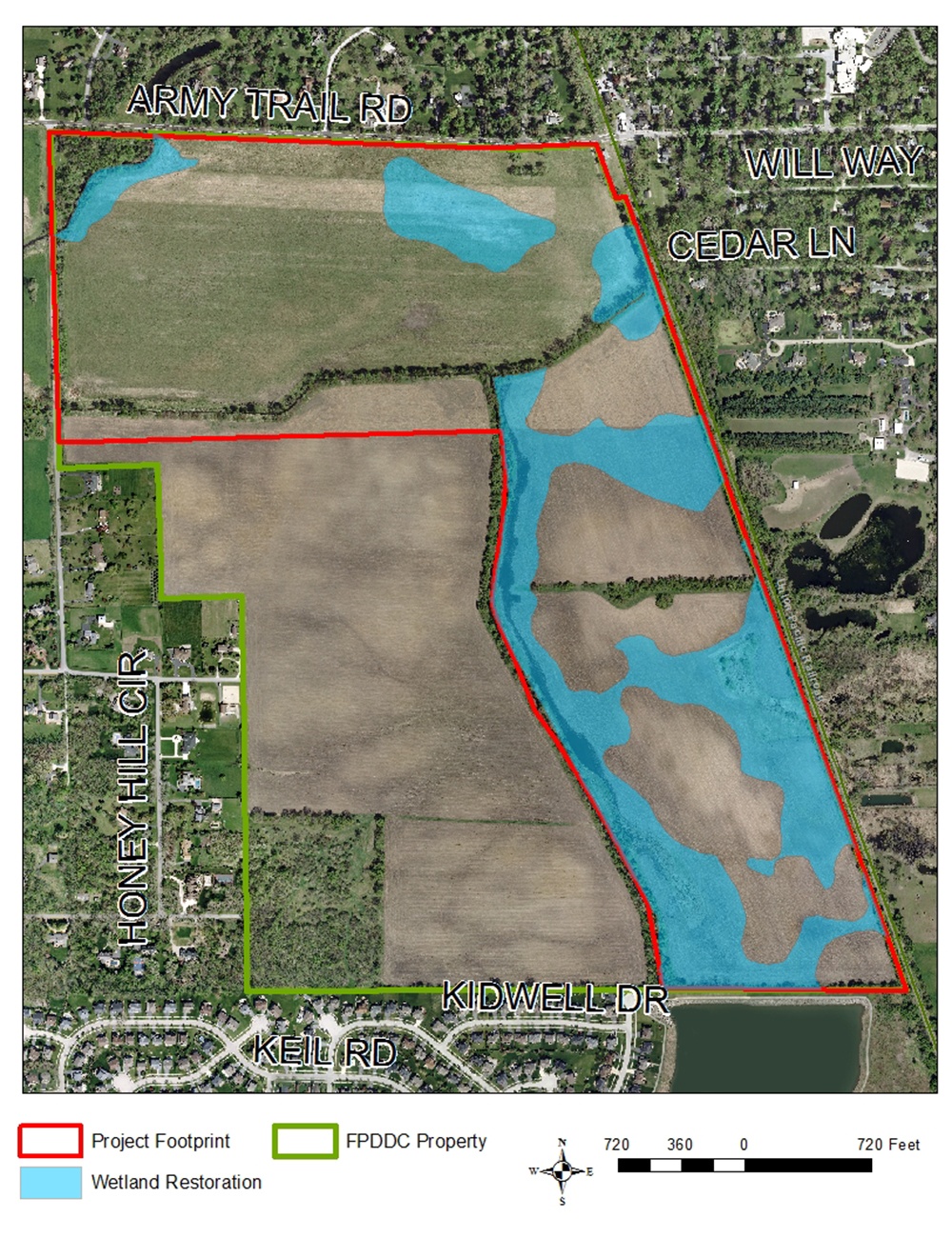 Dunham Wetland Prairie Restoration Footprint