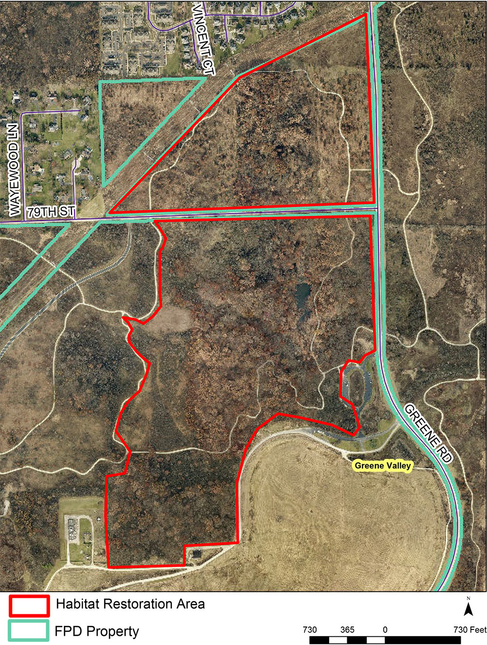 Greene Valley Oak Restoration Aerial Map