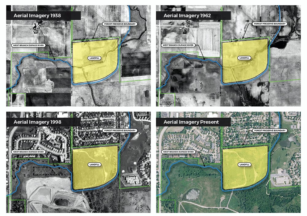 Mallard Lake riverbank stabilization aerial