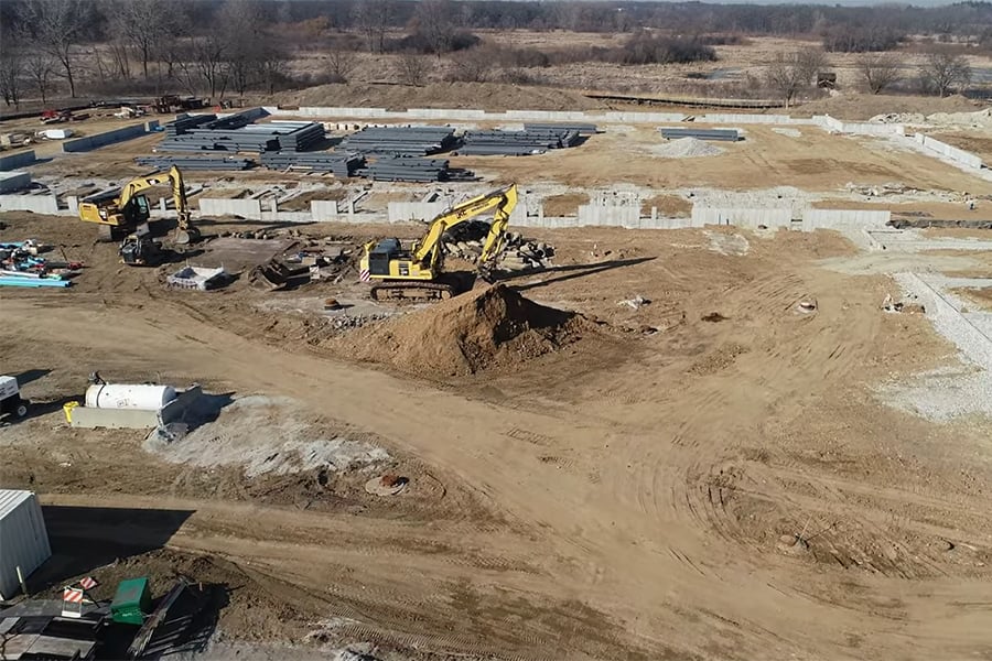 Aerial Construction Grounds Complex