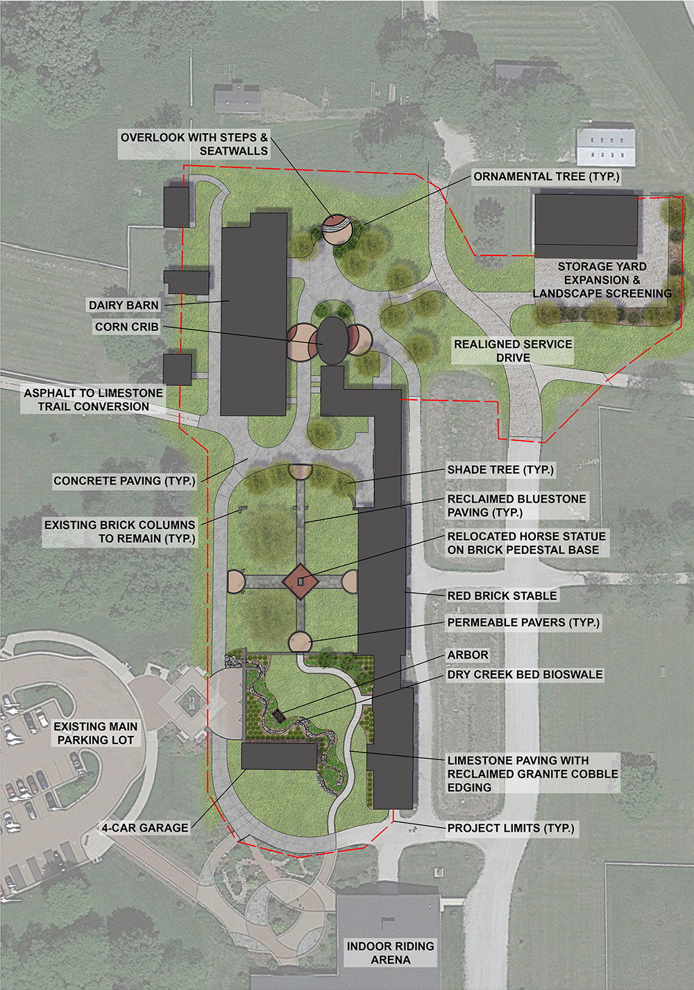 St. James Farm Drainage Improvements Aerial with plans