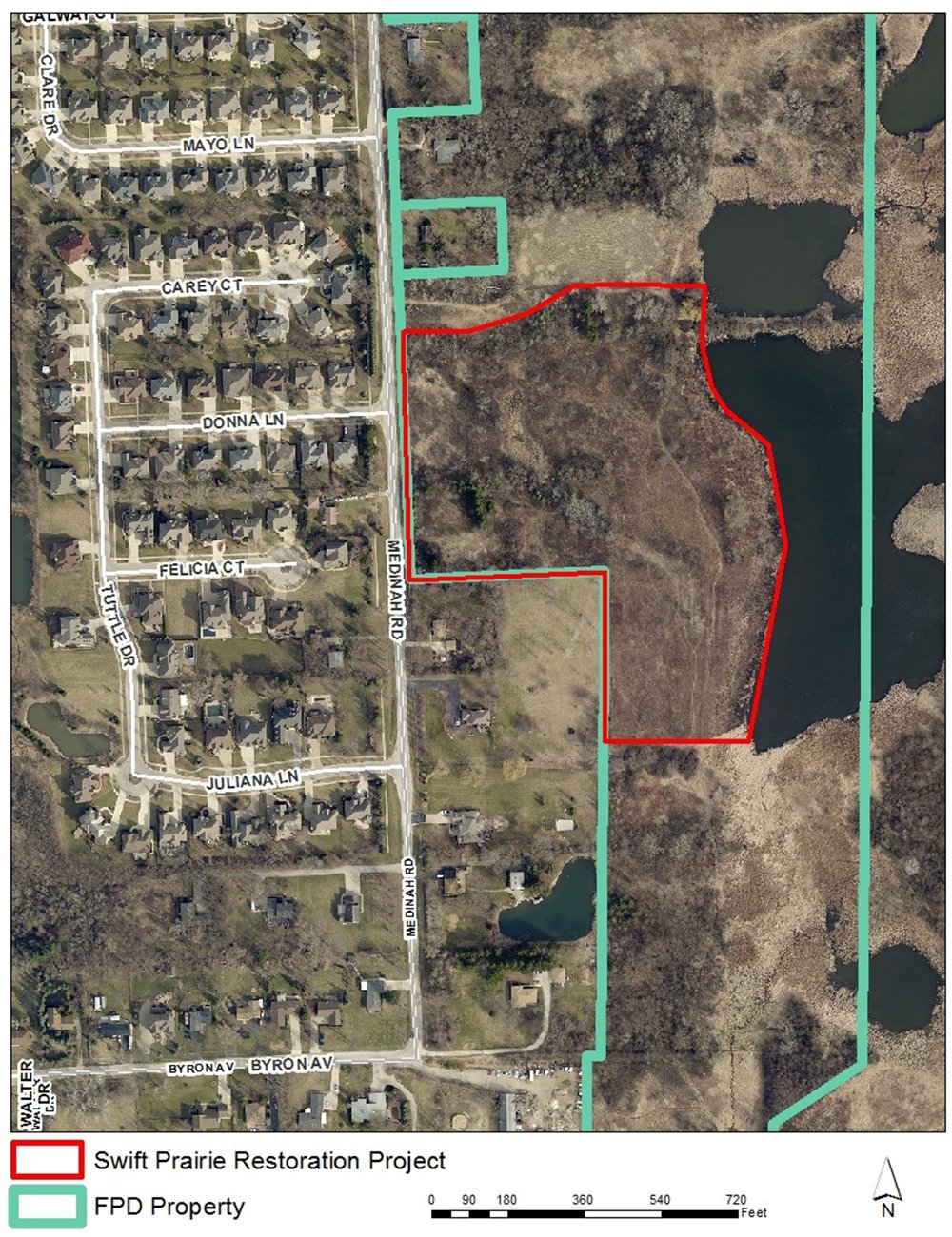 Swift Prairie Habitat Restoration Aerial Map