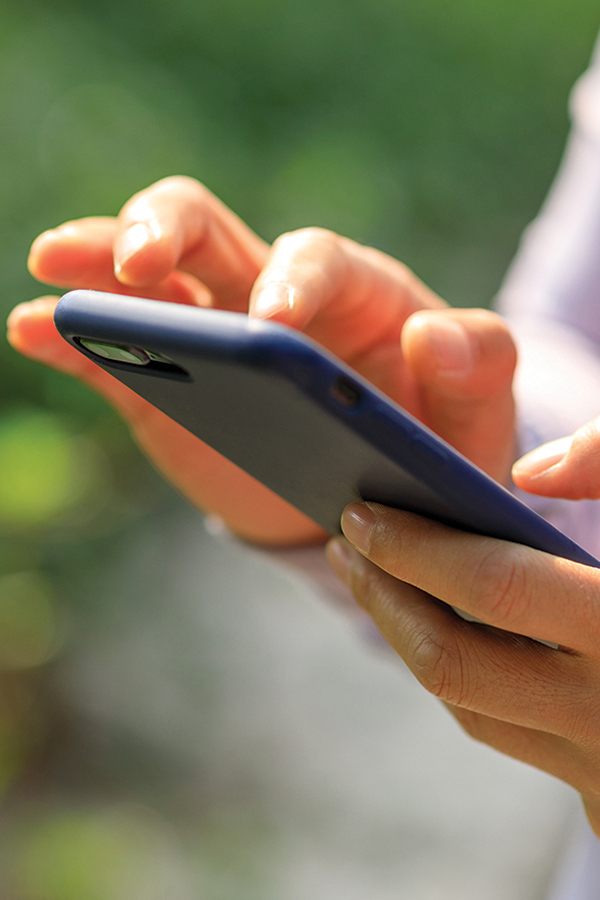 woman using a cell phone