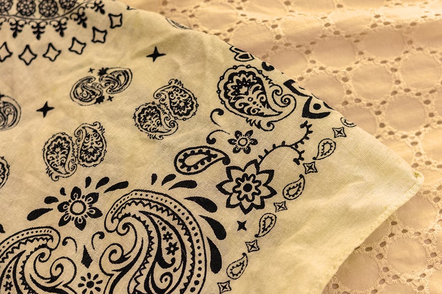 cloth dyed light yellow from natural dyes made from goldenrod flowers