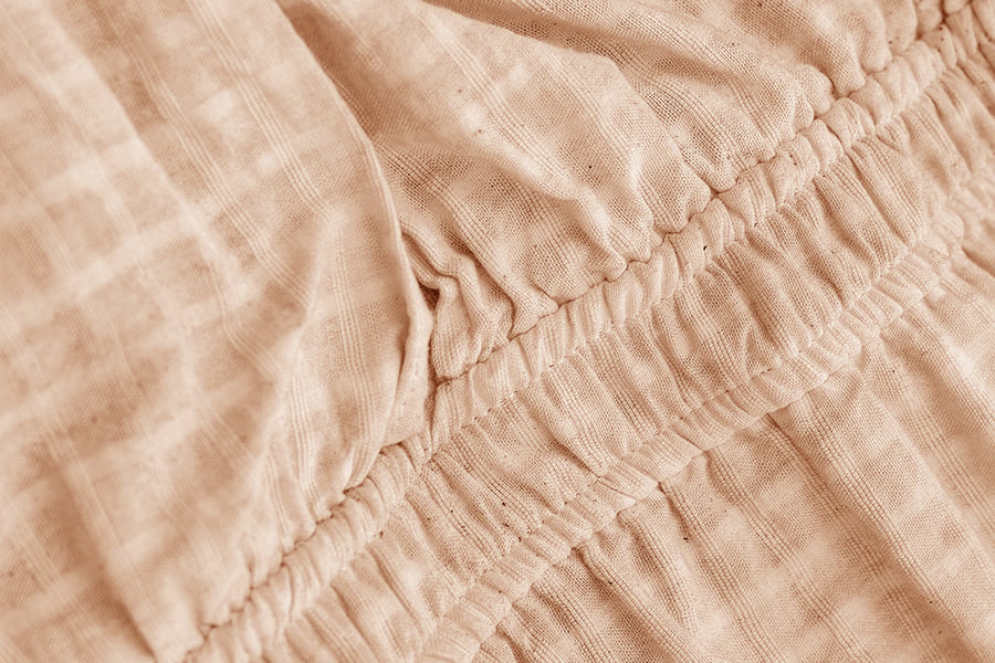 a dress dyed light brown from natural walnut dyes